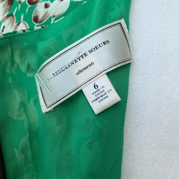 Anthropologie Moulinette Soeurs silk dress tulip floral print women’s size 6 - Picture 11 of 16